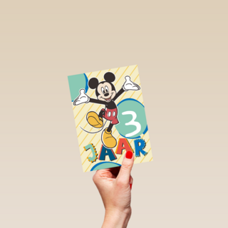 Blije Mickey Mouse verjaardagskaart