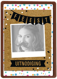 vrolijke confetti kaart met een slinger