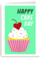 Verjaardagskaart Happy Cake Day Cupcake