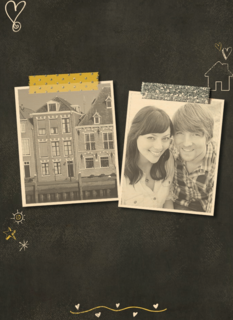 fotokaart wij zijn verhuisd kom je een keertje langs zwart geel