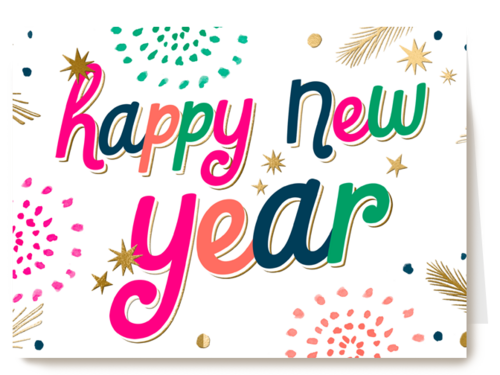 Happy New Year kleurrijk
