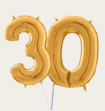 Cijferballon 30 Jaar Goud XL
