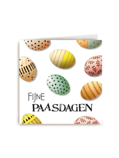 fijne paasdagen kaart paaseieren stipjes streepje
