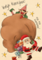 kerstkaart vrolijk kerstman en elfje matia heesakkers