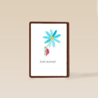 Bedankt kaart lieveheersbeestje