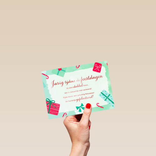 Kerstkaart speciale momenten Jarig tijdens de feestdagen