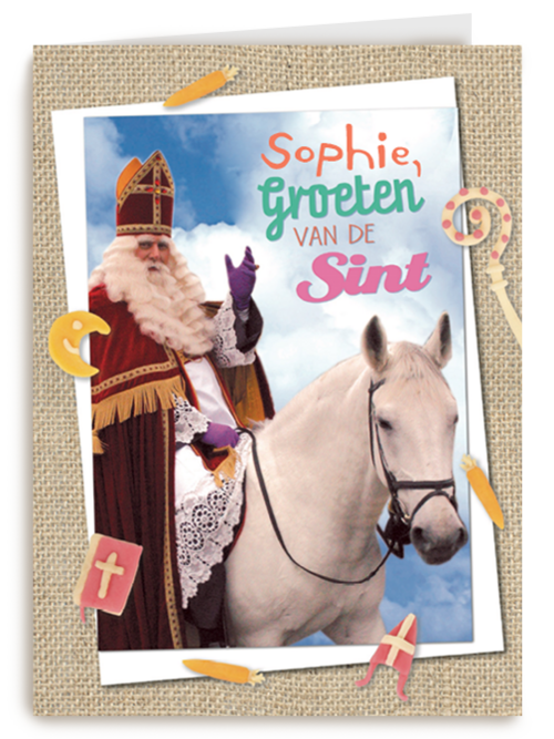 sinterklaas kaart naam groeten van de sint