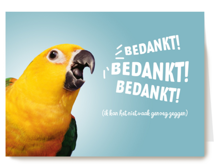 bedankt bedankt bedankt van een vogel