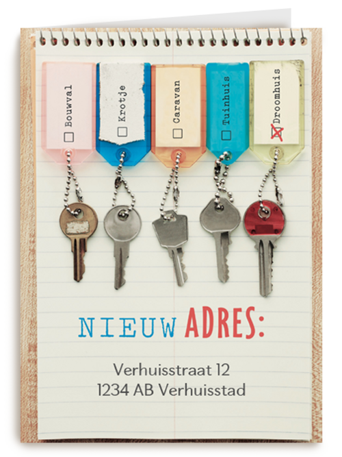 verhuizen nieuw adres verhuisbericht notitie