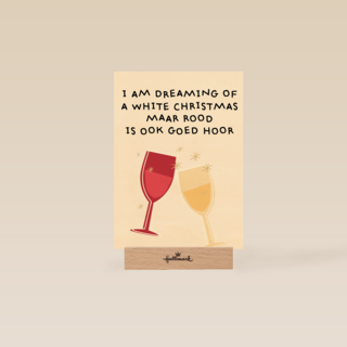 kerstkaart grappig i am dreaming of white wine