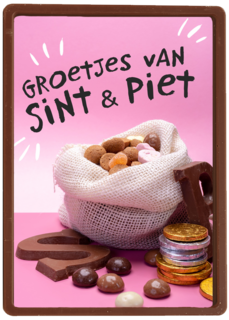 Sinterklaaskaart Groetjes van Sint en piet Snoepgoed