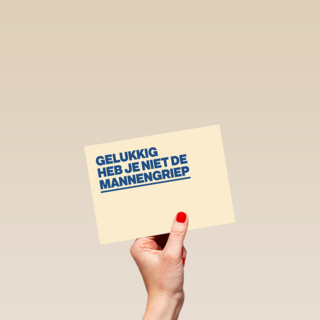 beterschap kaart grappig gelukkig heb je niet de mannengriep