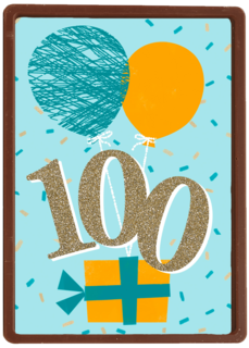verjaardagskaart 100 jaar met ballonnen