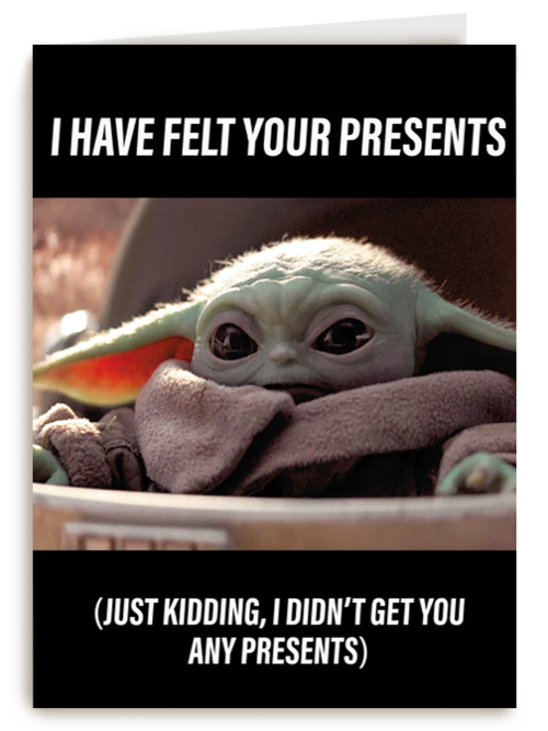 Star Wars Grogu kaart no presents