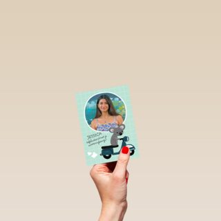 Scooter rijbewijs gefeliciteerd met naam en foto