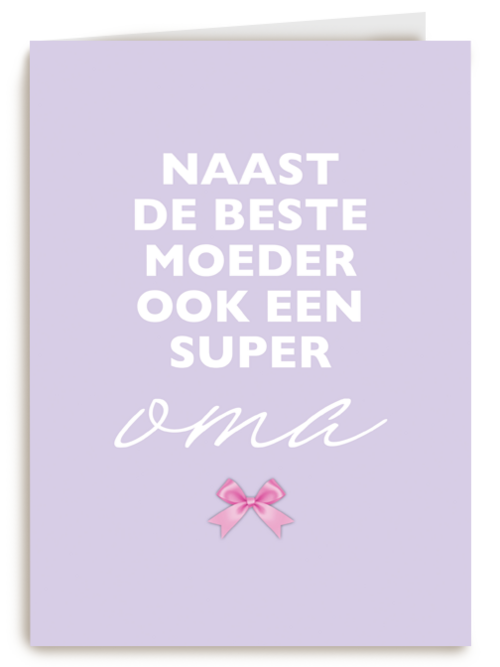 moederdag kaart hip ook een super oma