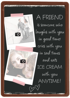 fotokaart zwart met vrienden vriendinnen tekst