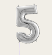 Cijferballon 5 Jaar Zilver XL