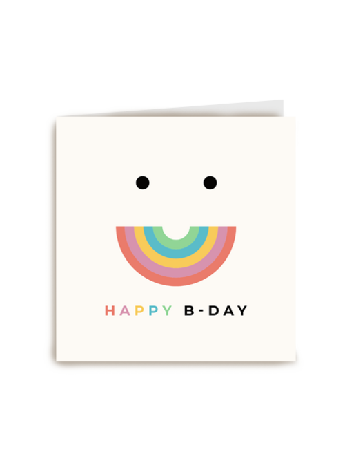 happy bday met regenboog