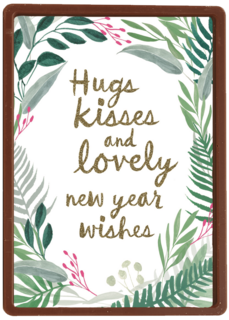 nieuwjaarskaart hugs kisses and lovely new year wishes