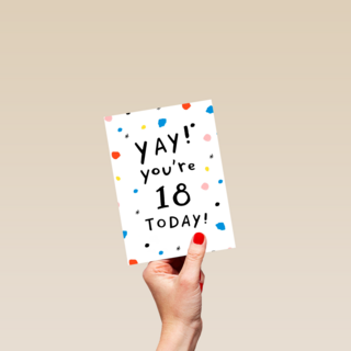 Verjaardagskaart leeftijd 18 yay your 18 today