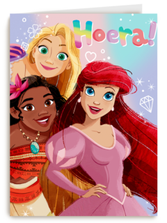 Felicitatiekaart Disney prinsessen hoera