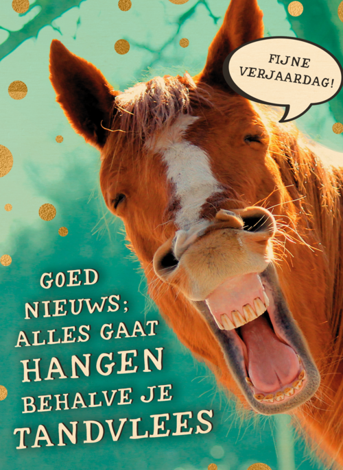 Goed nieuws alles gaat hangen verjaardagskaart