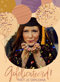 Geslaagd Gefeliciteerd Ballon Fotokaart