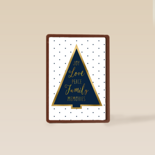 Kerstkaart kerstboom stijlvol joy peace