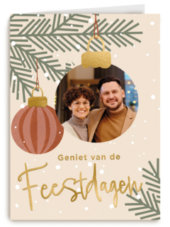 Kerstballen feestdagen fotokaart