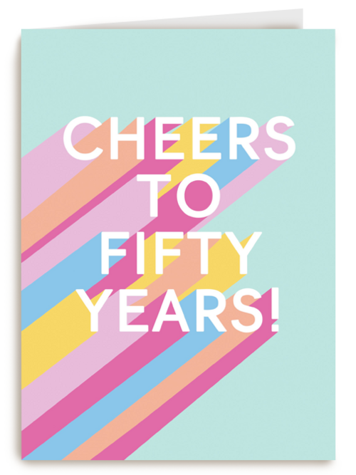 Verjaardagskaart vrouw cheers to fifty years 50