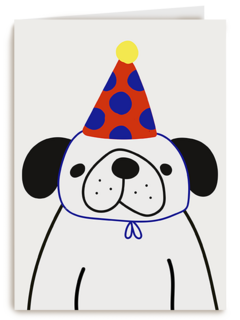 Dog with a party hat