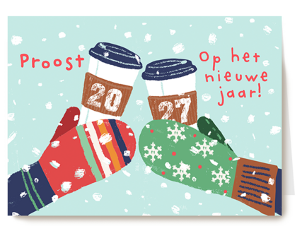 Proost Op Het Nieuwe Jaar 2027 Proost Met Koffie
