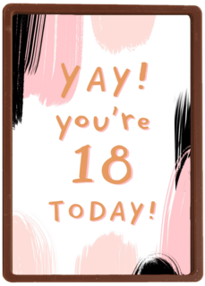 Verjaardagskaart jonge vrouw yay you are 18
