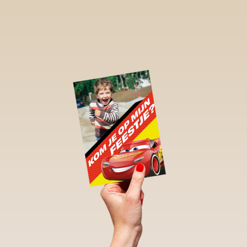 Cars verjaardagskaart foto kom je op mijn feestje