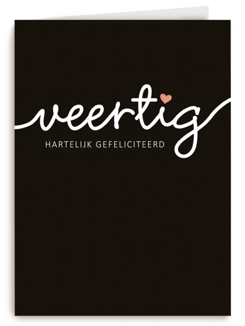 Verjaardagskaart 40 veertig hartelijk gefeliciteerd