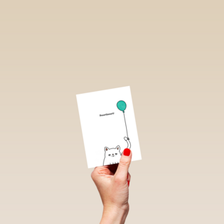 Verjaardagskaart Kat Feestbeest