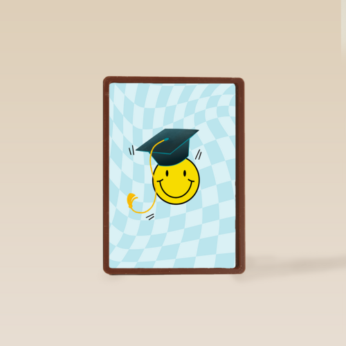 Geslaagd smiley blauw