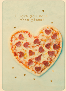 vriendschap kaart klassiek i love you more than pizza