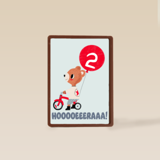 Verjaardagskaart beer en ballon