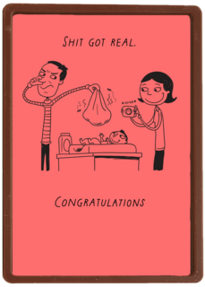 Geboortefelicitatie shit got real