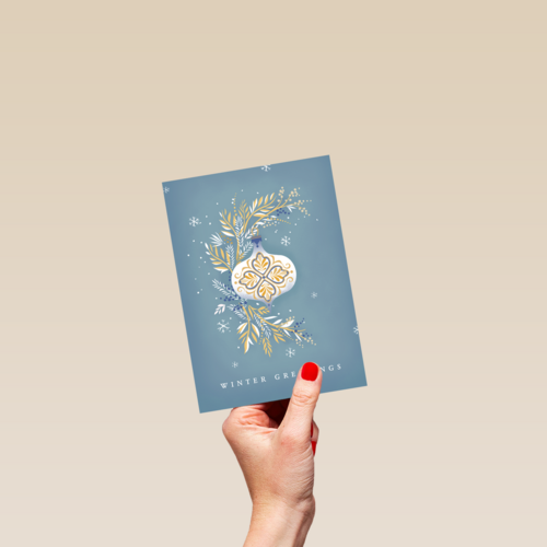 Kerstkaart stijlvol wintergreetings