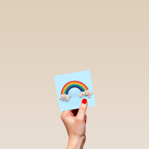 regenboog met wolken