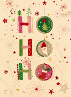 Kerstkaart klassiek ho ho ho Turnowsky