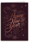 Happy New Year Vuurwerk Goude Sierletters