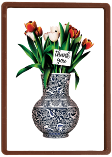 bedankt kaart folio vaas met bloemen thank you