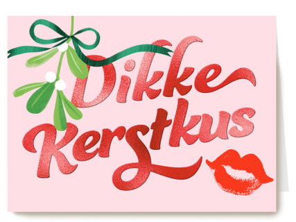 Dikke Kus kerstkaart