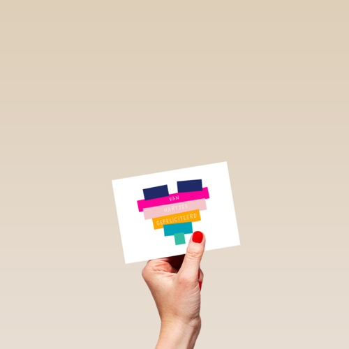 verjaardag kaart stijlvol van hartjes gefeliciteerd