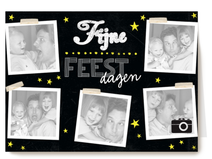 fotokaart zwart fijne feestdagen
