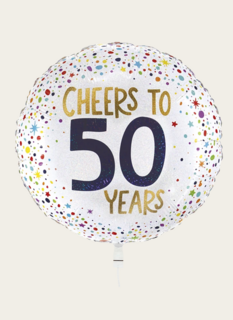 Ballon Cheers to You 50 jaar Confetti Goud 